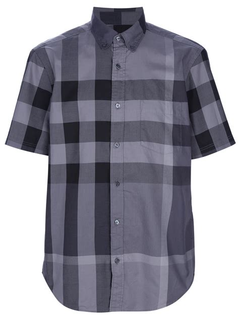 burberry shirt men short sleeve|burberry gray short sleeve shirt.